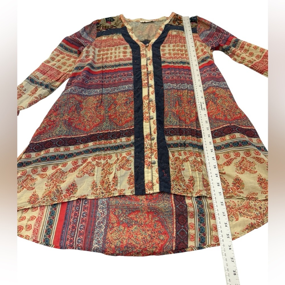Soft Surroundings Aleyna Tunic Top Boho Button Down Large - Picture 6 of 11